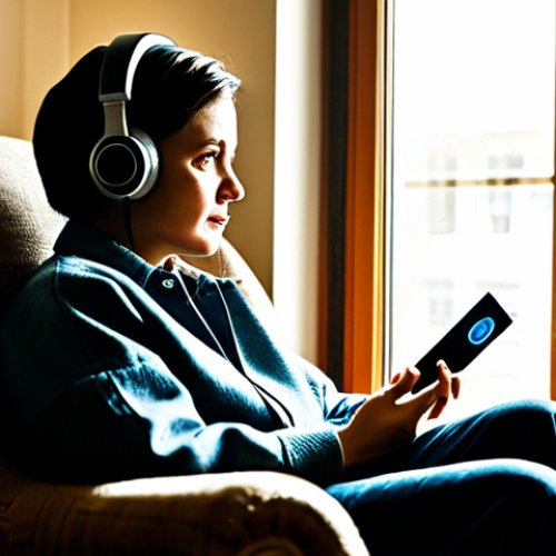 Home 15 휴대용 라디오 사용법 - **Image Prompt:** "A person sitting in a cozy armchair by a window, listening to a portable radio, f...