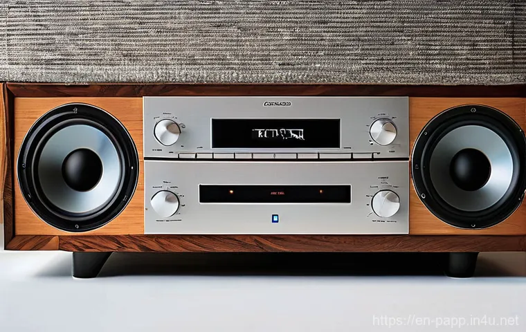 휴대용 블루투스 수신기 - **Prompt 1: Vintage Hi-Fi Revival**
    "A cozy, sunlit living room with warm wooden accents. In the...