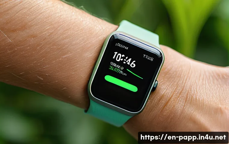 스마트 워치 심박수 정확도 - A close-up, hyper-realistic image of a smartwatch worn snugly on a wrist during a steady-state runni...